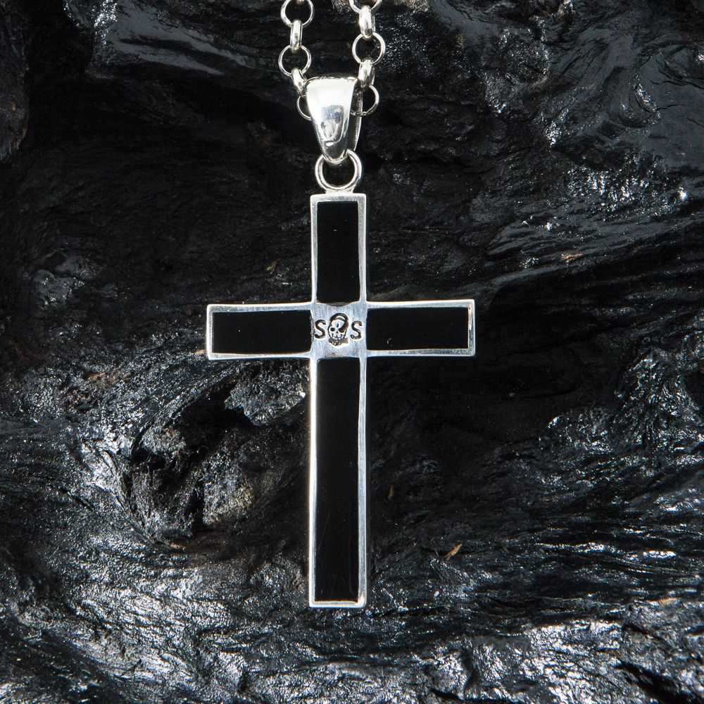 Anhänger Kreuz Rose Skull