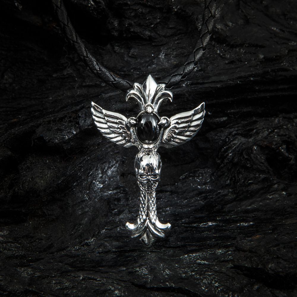 Anhänger Lilie Flügel Skull klein