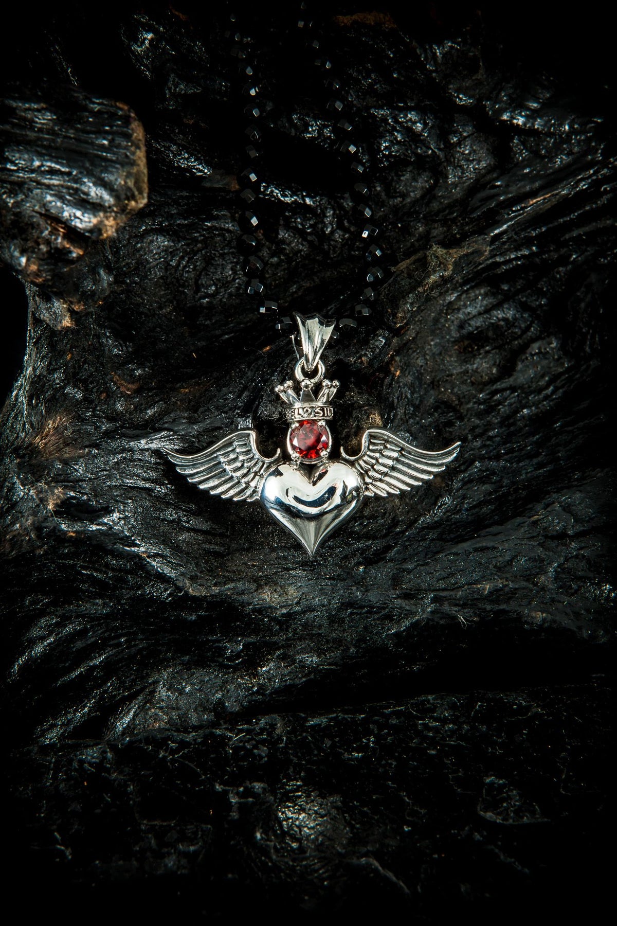 Anhänger Herz Flügel Krone klein