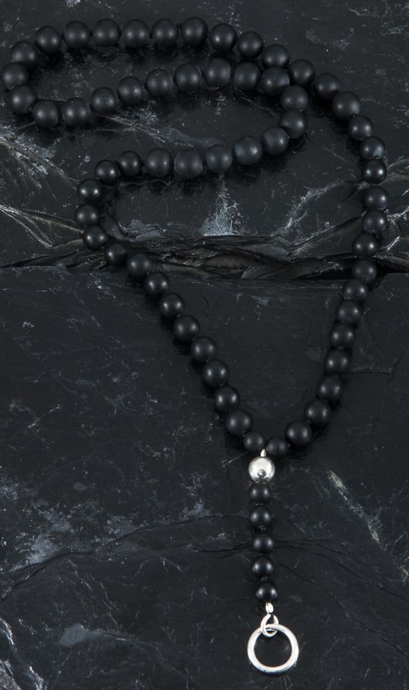 Y-Kette Kugel Onyx mattiert