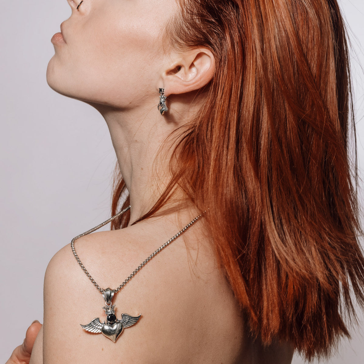 Anhänger Herz Flügel Krone