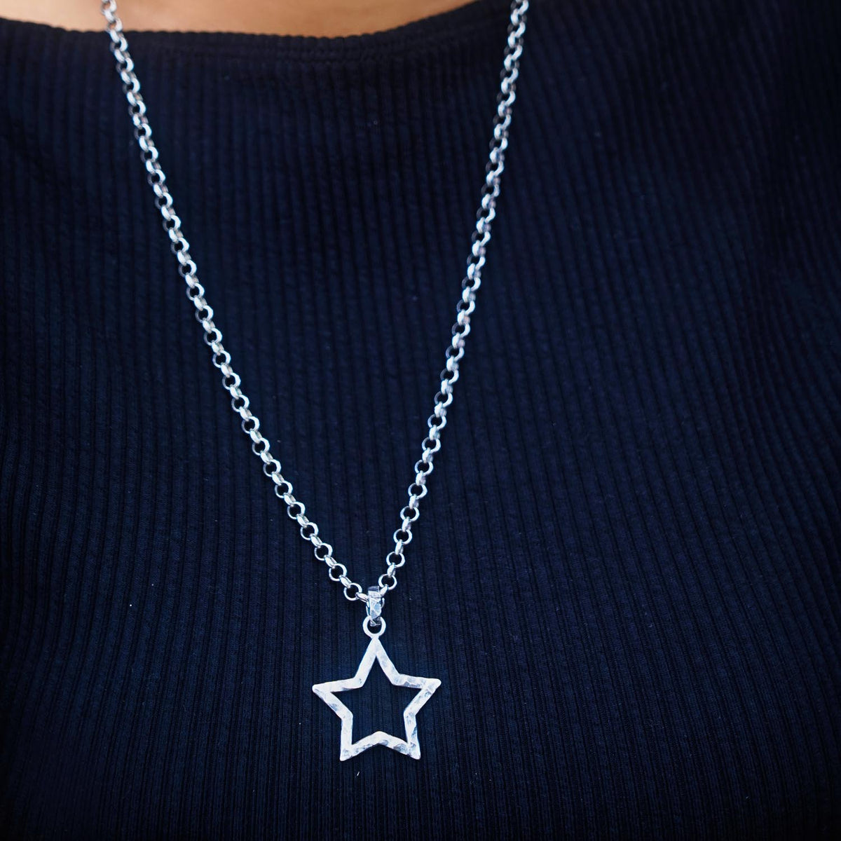 Anhänger Stern gehämmert klein