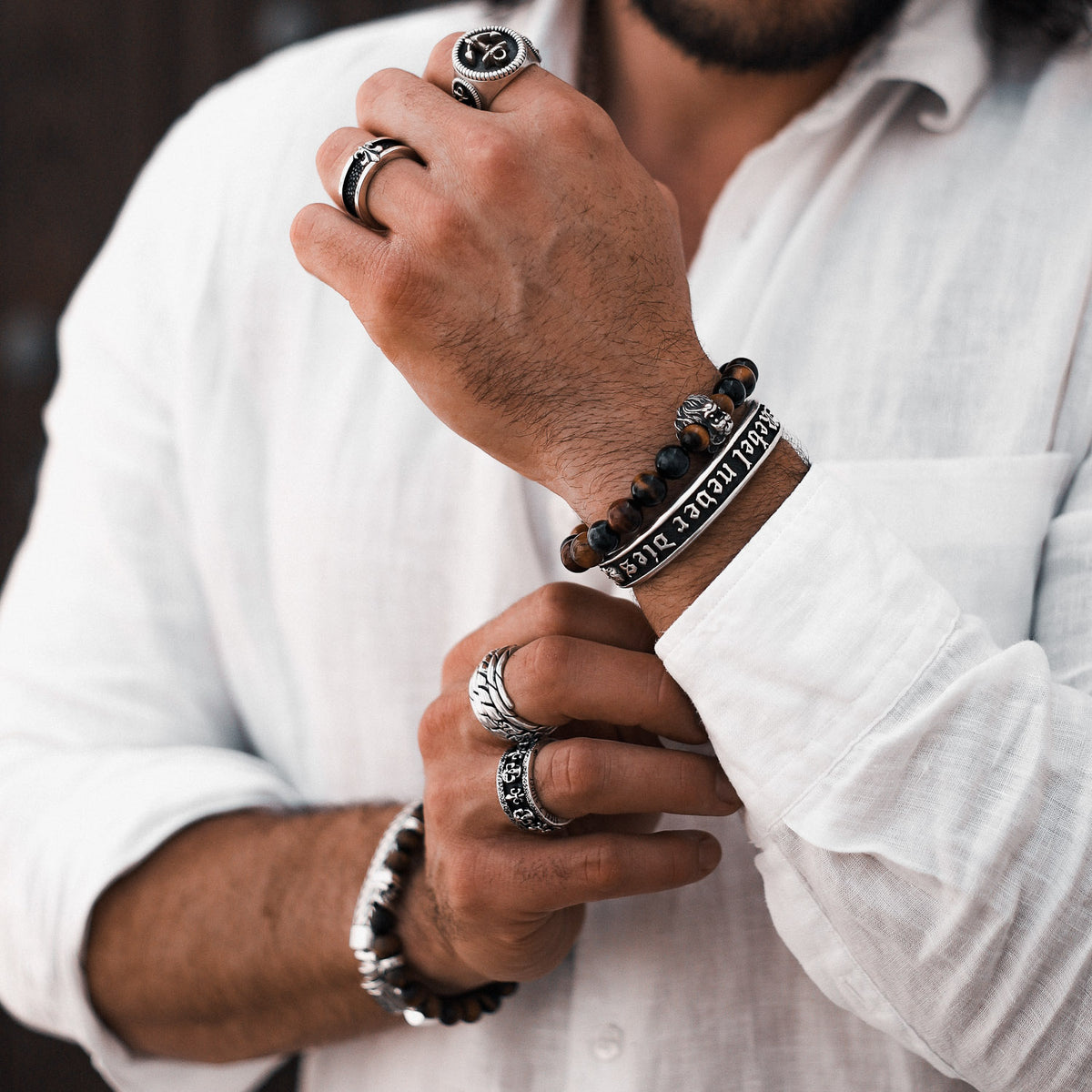 Bracciale leone tigre occhio mix