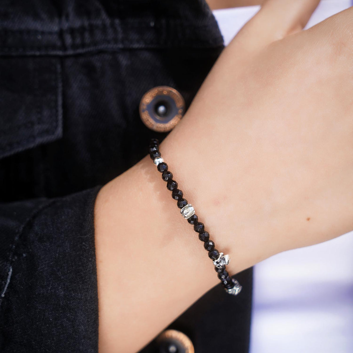 Armband Totenkopf Hämatit