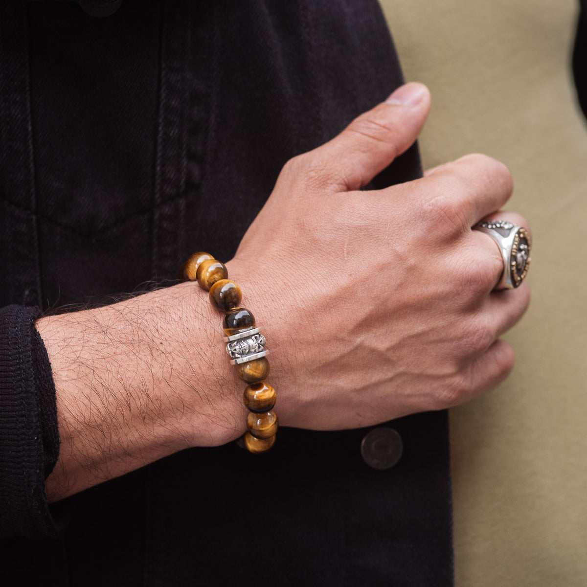 Bracelet Skull Tiger Eye