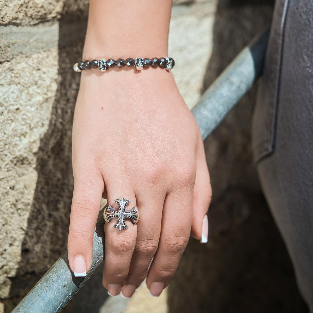 Bracelet Skull Hematite