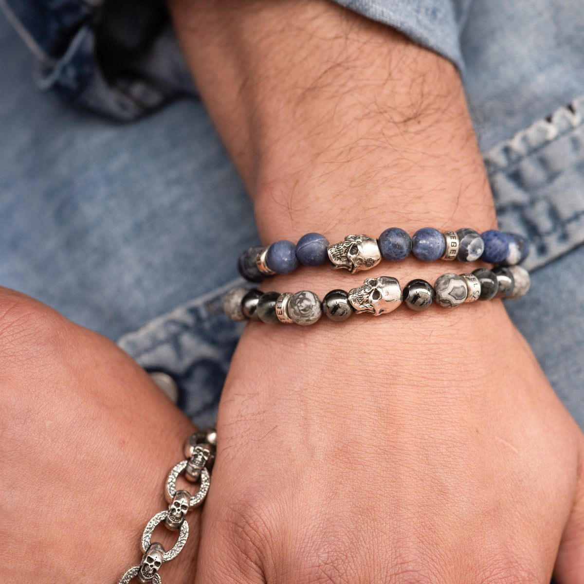 Bracciale teschio sodalite