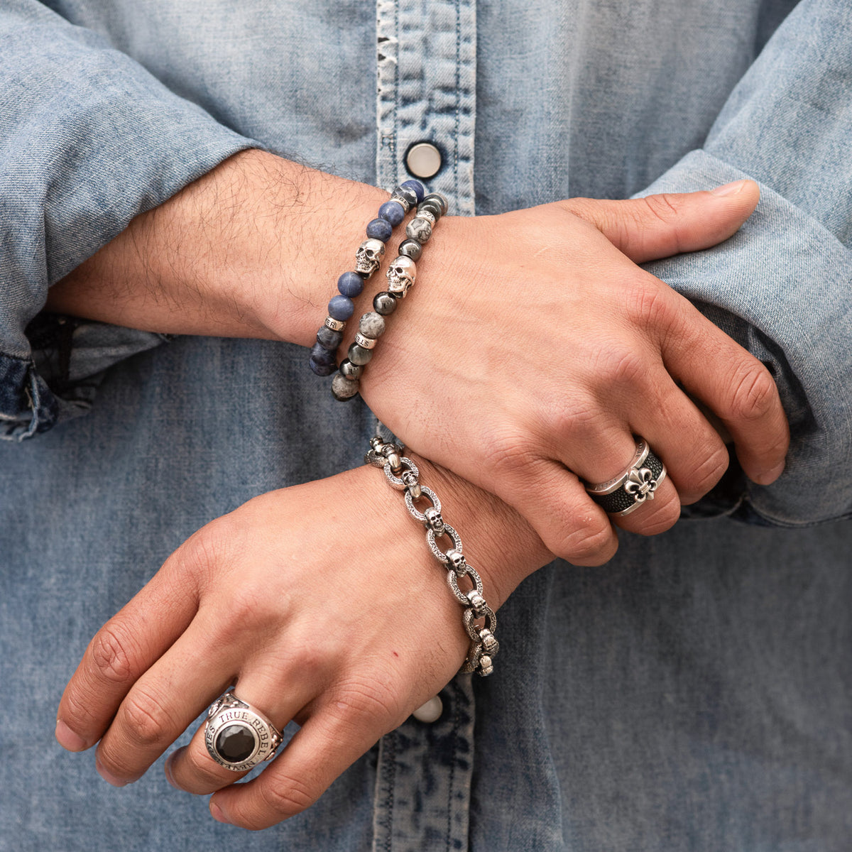 Bracciale teschio sodalite