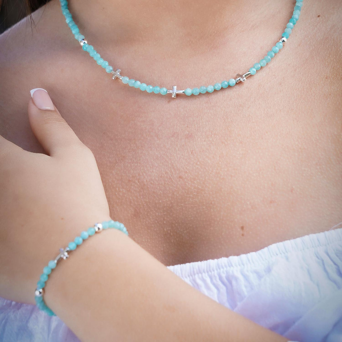Necklace Cross Amazonite