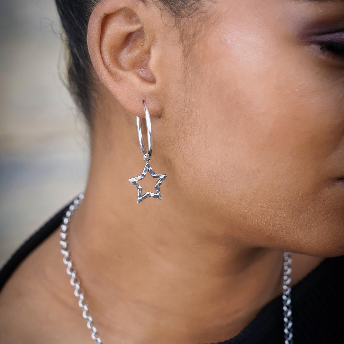 Orecchini orecchini a cerchio stella