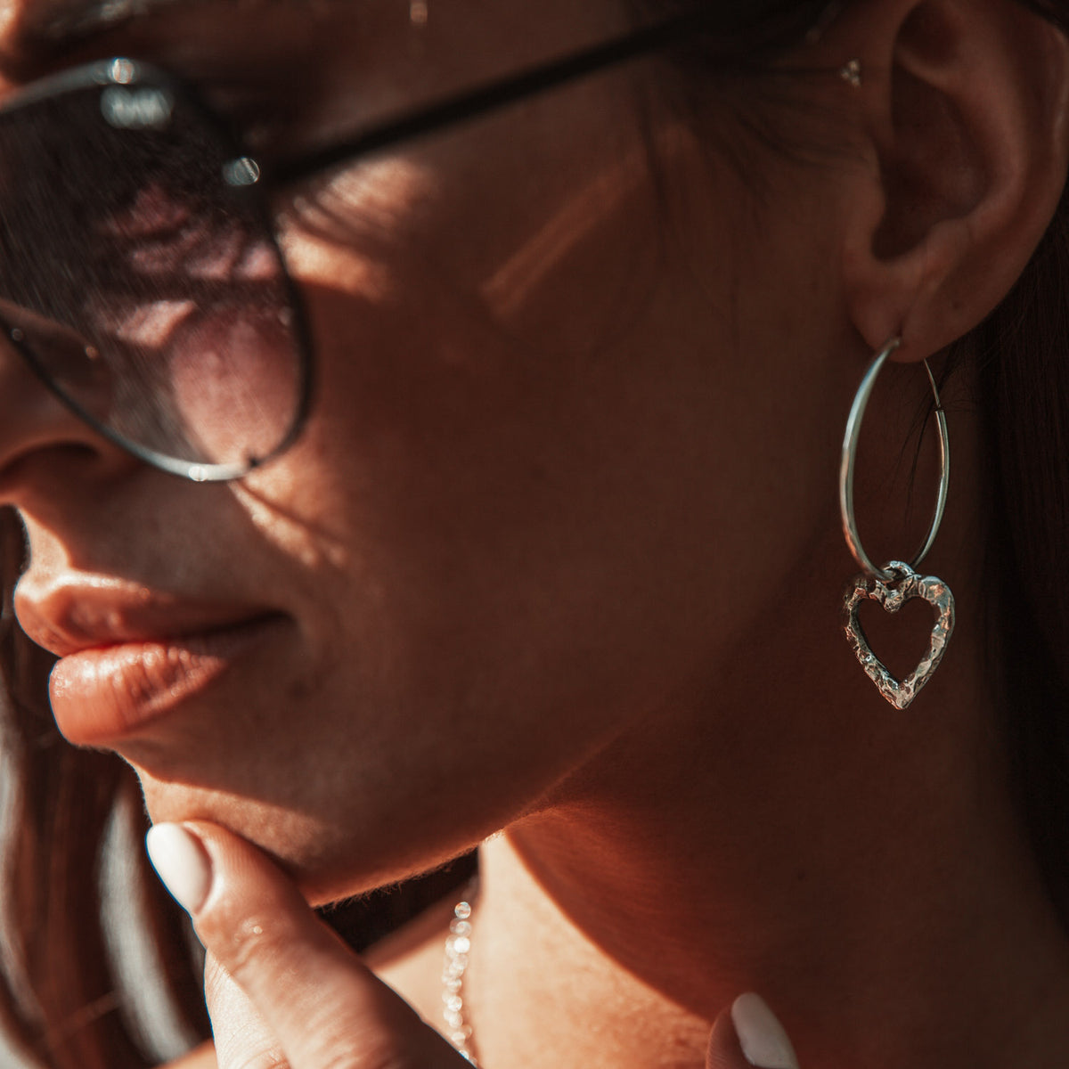 Orecchini a cerchio cuore