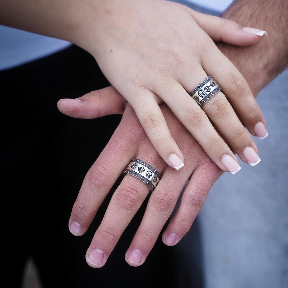 Ring Skull Lily Cross