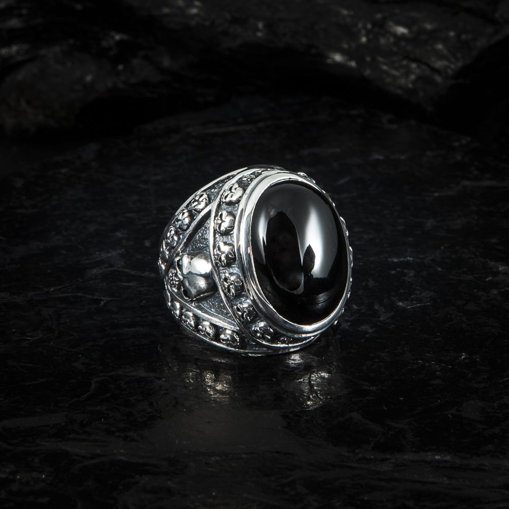 Ring Skull  Onyx