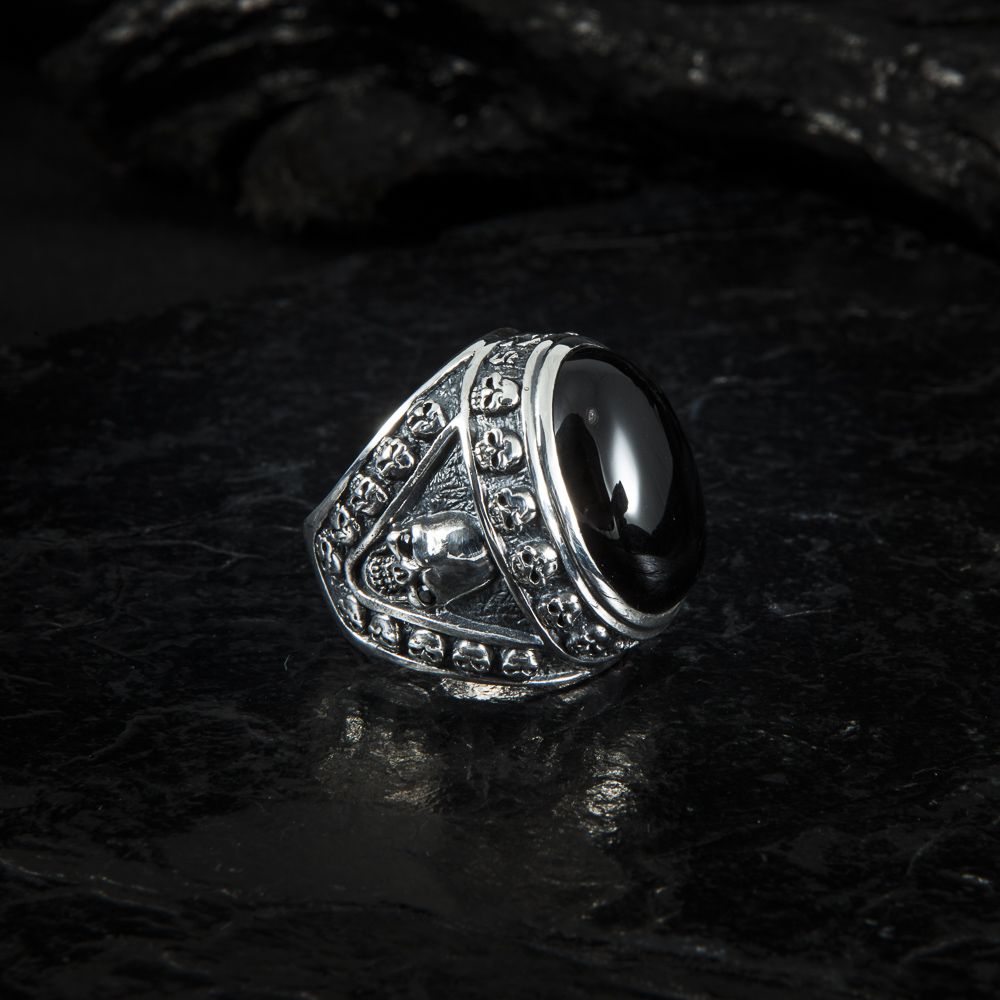 Ring Skull  Onyx