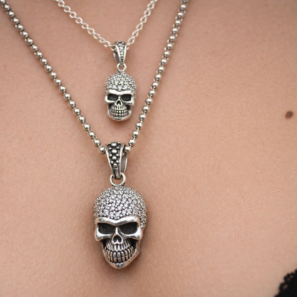ANHÄNGER TOTENKOPF  PAVÉ