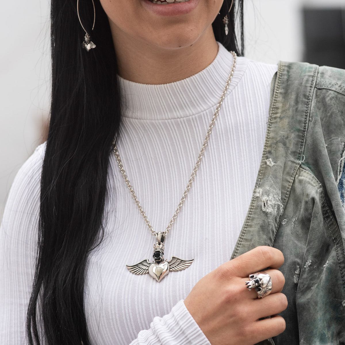 Pendant Heart Wings Crown 