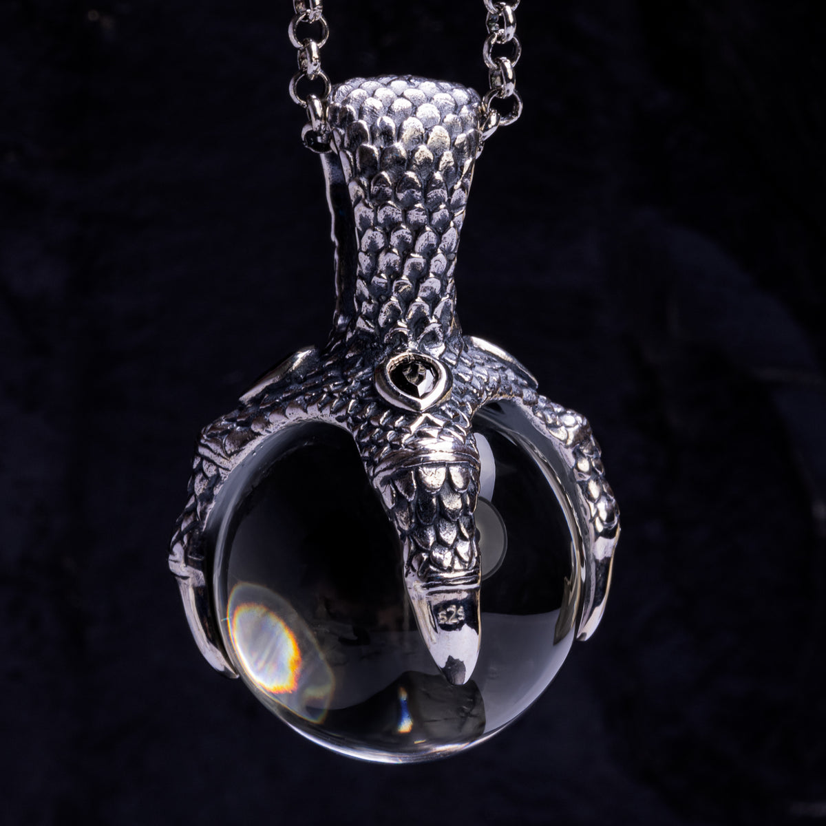 ANHÄNGER DRACHENKRALLE MIT BERGKRISTALL