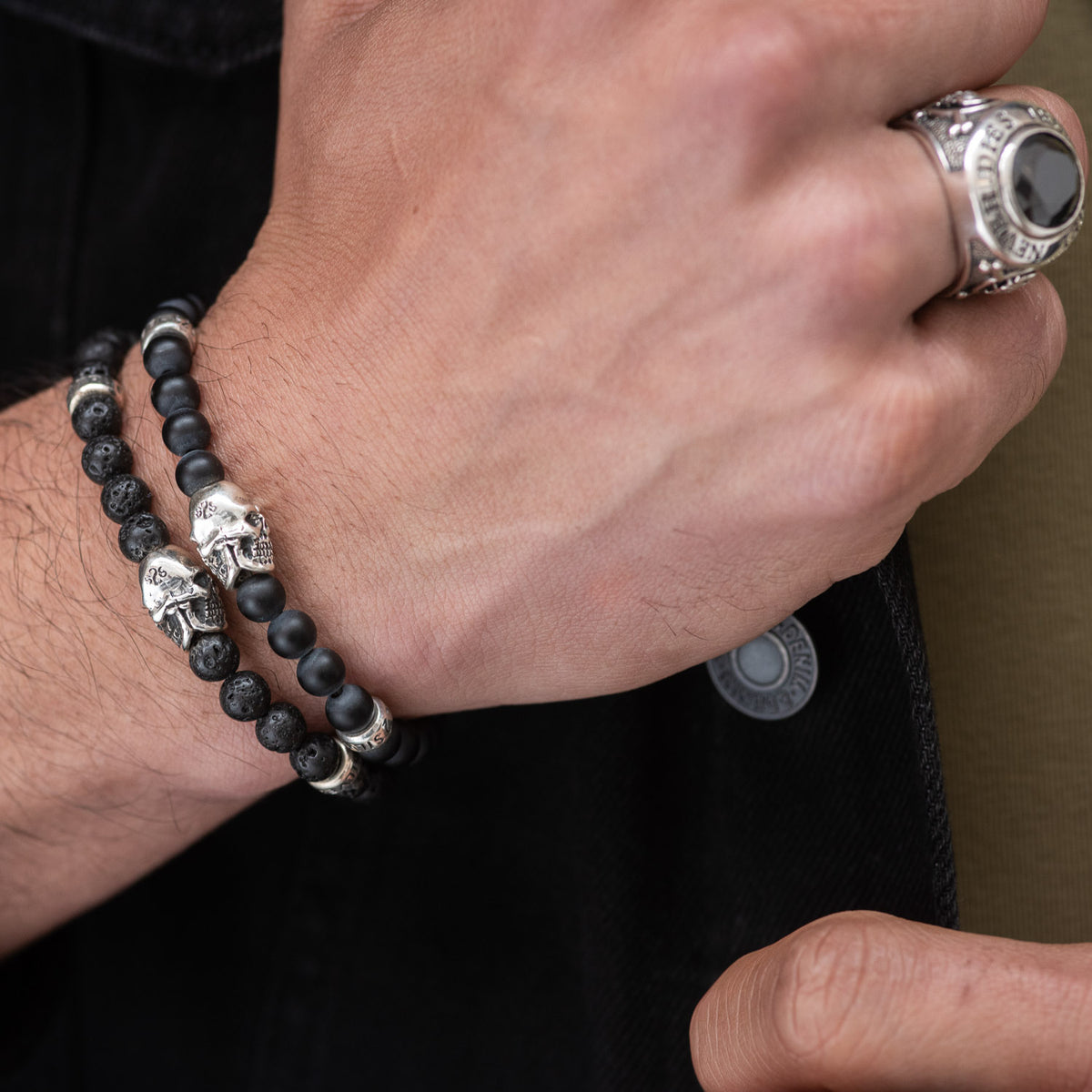 Bracelet Skull Onyx 