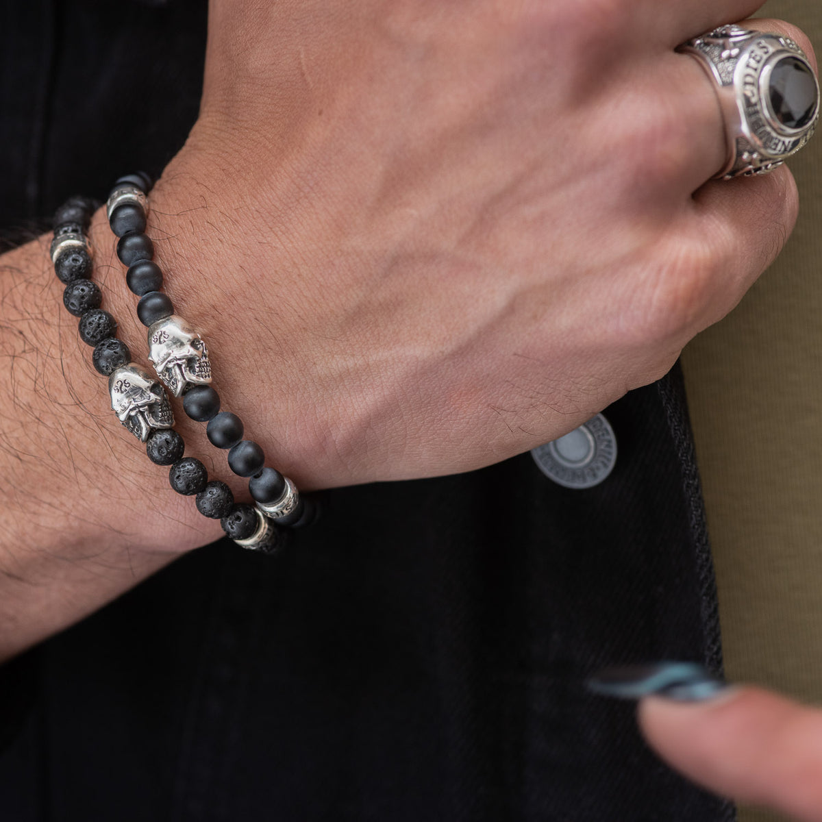 Bracelet Skull Onyx 