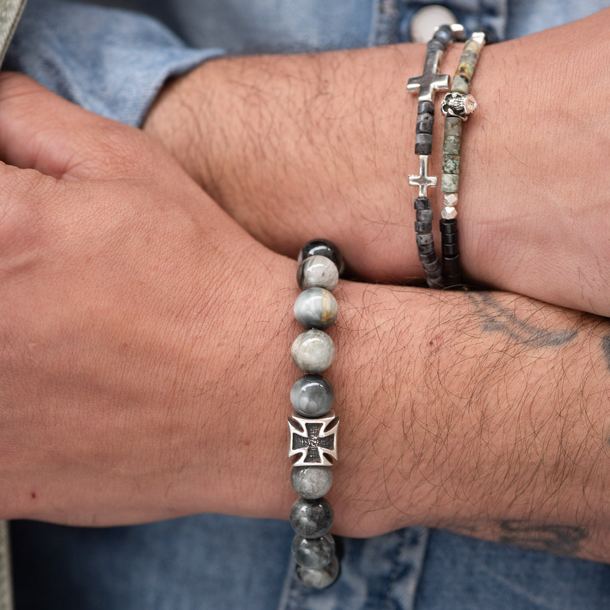 Armband Totenkopf Türkis Onyx