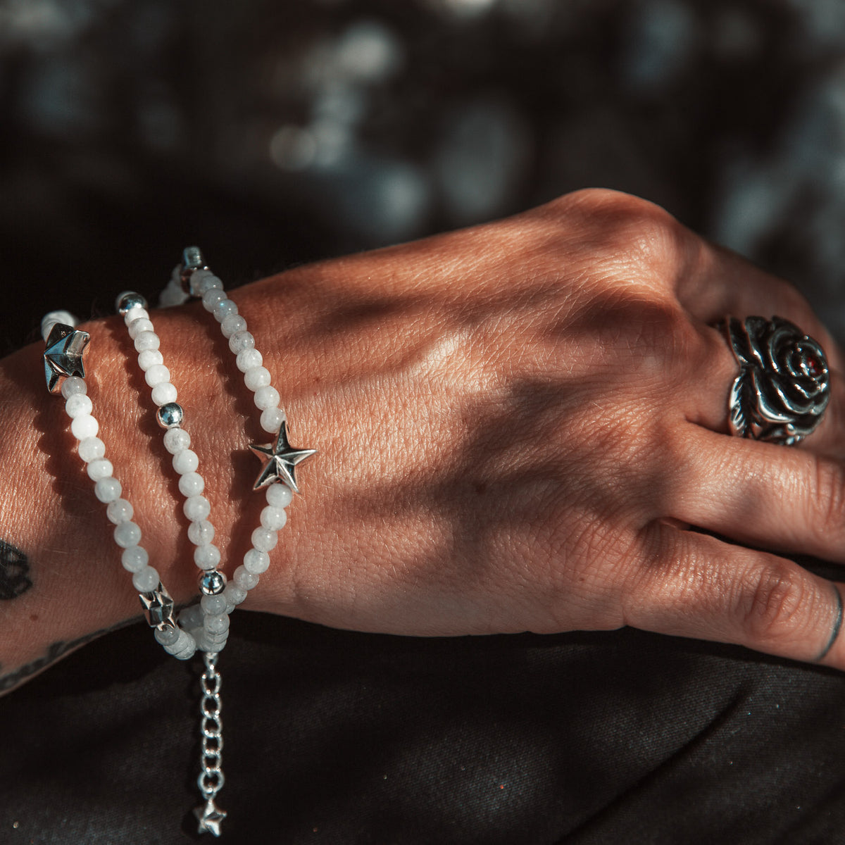 Armband Stern Mondstein 3-er