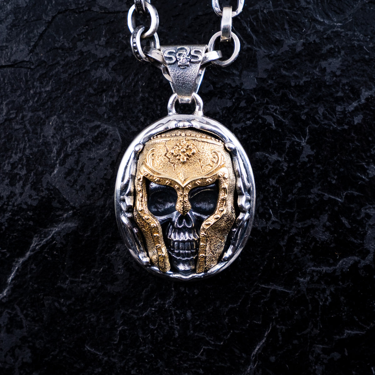 ANHÄNGER TOTENKOPF MASKE BICOLOR