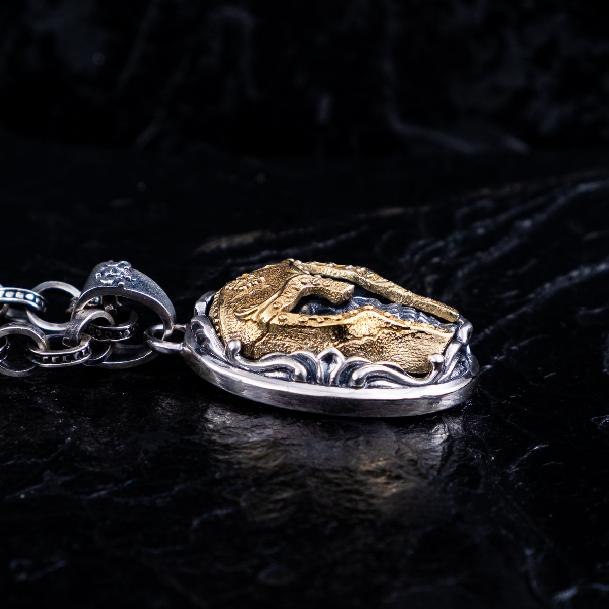 ANHÄNGER TOTENKOPF MASKE BICOLOR