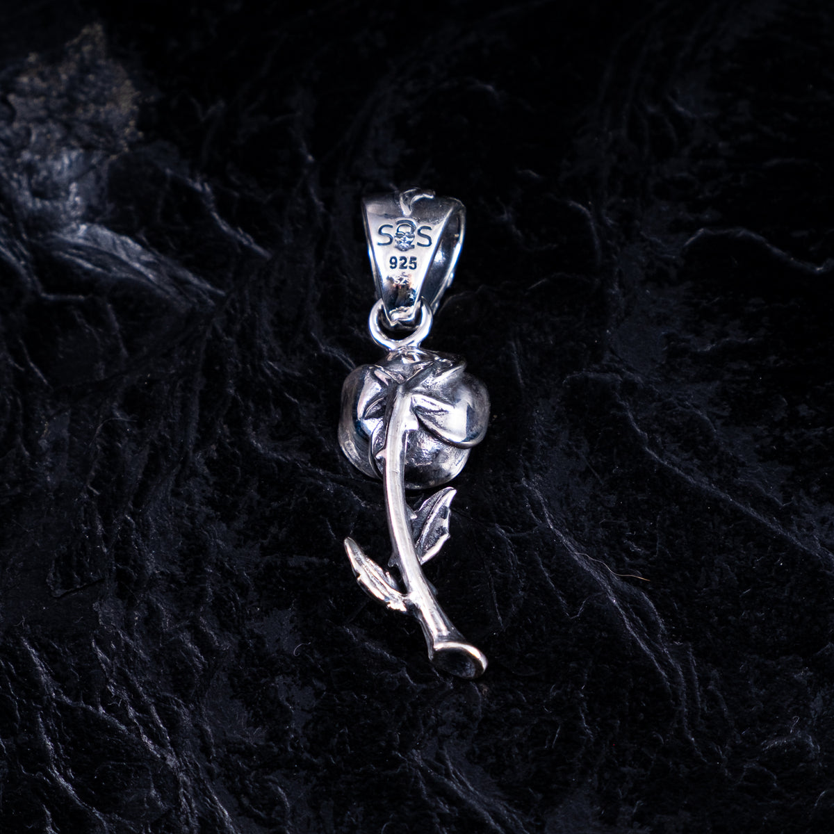 Anhänger Rose mit Stiel