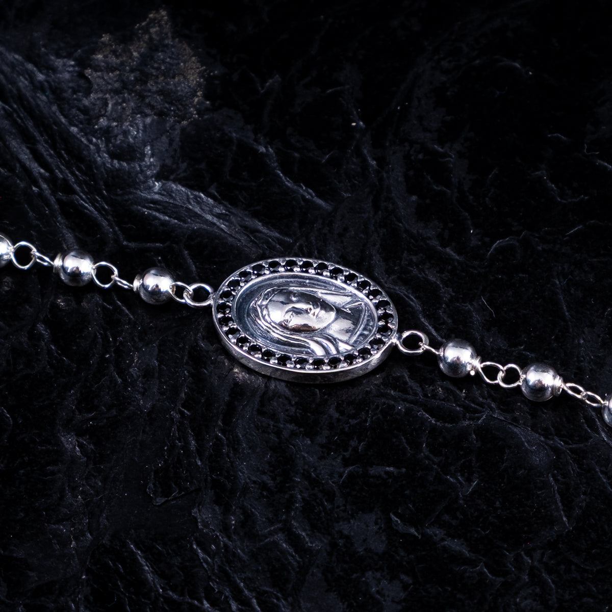 SILBERARMKETTE ROSENKRANZ MADONNA