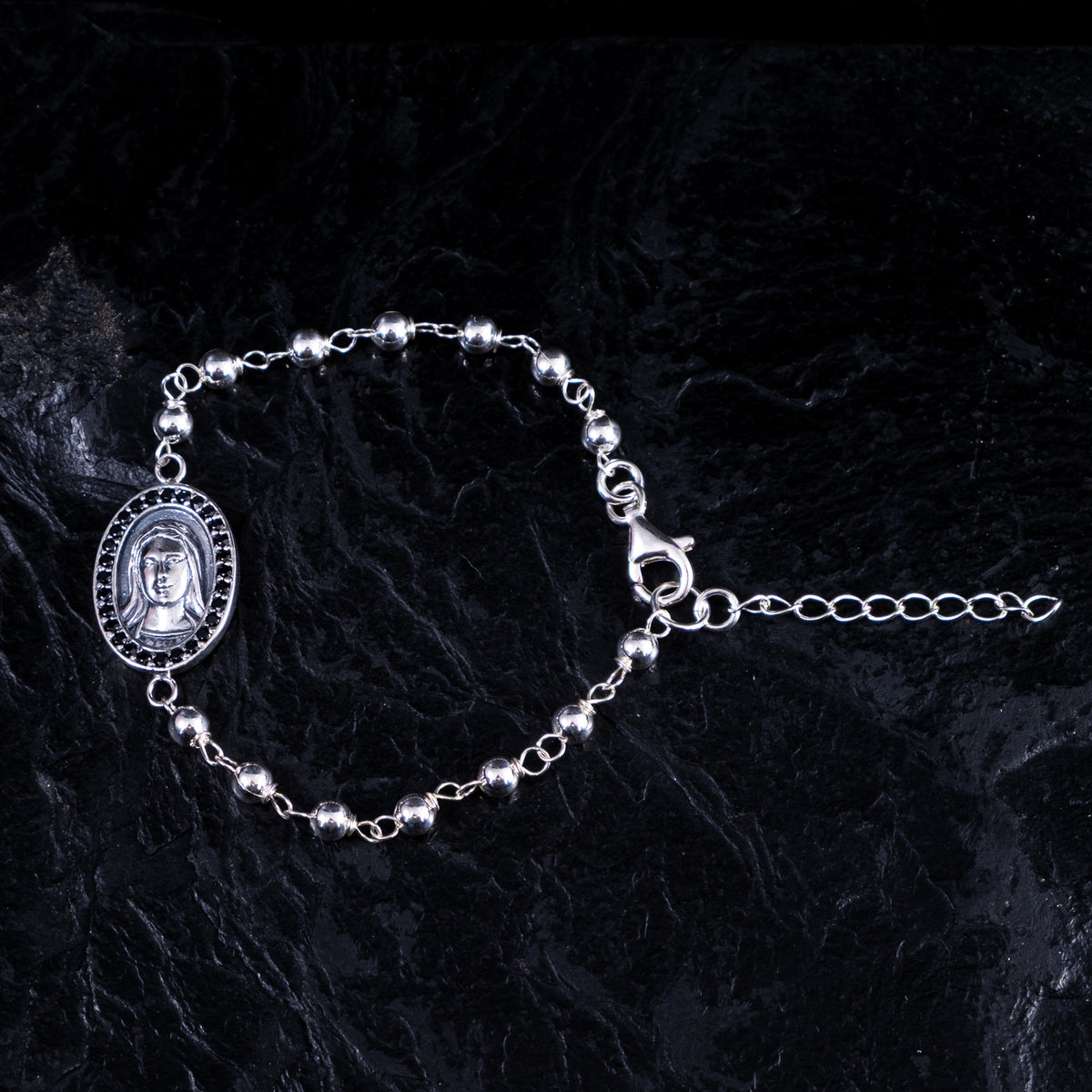 SILBERARMKETTE ROSENKRANZ MADONNA