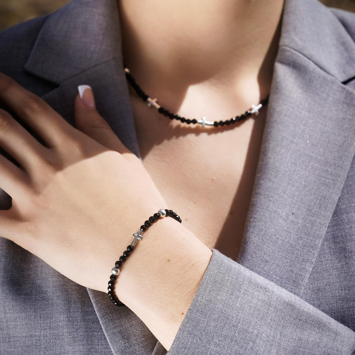 Bracelet Cross Onyx 