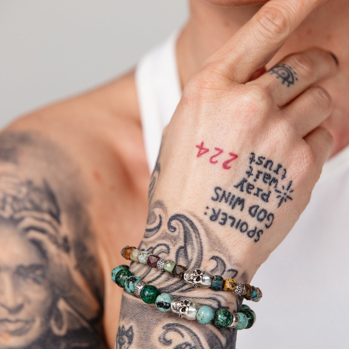 Armband Totenkopf Türkis