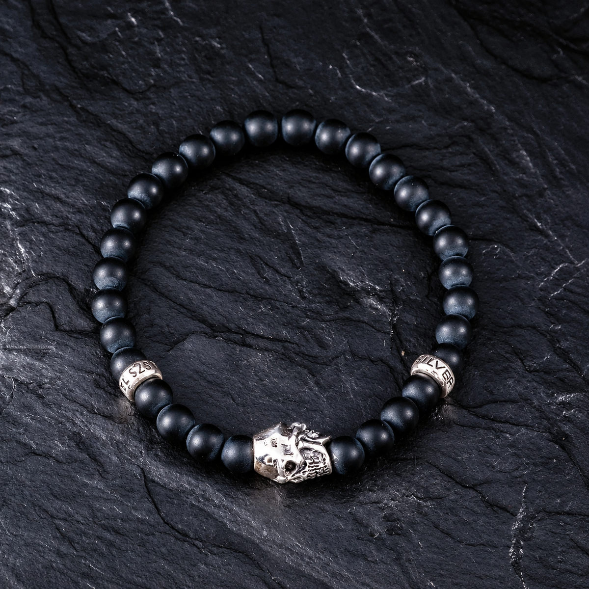 Bracelet Skull Onyx 