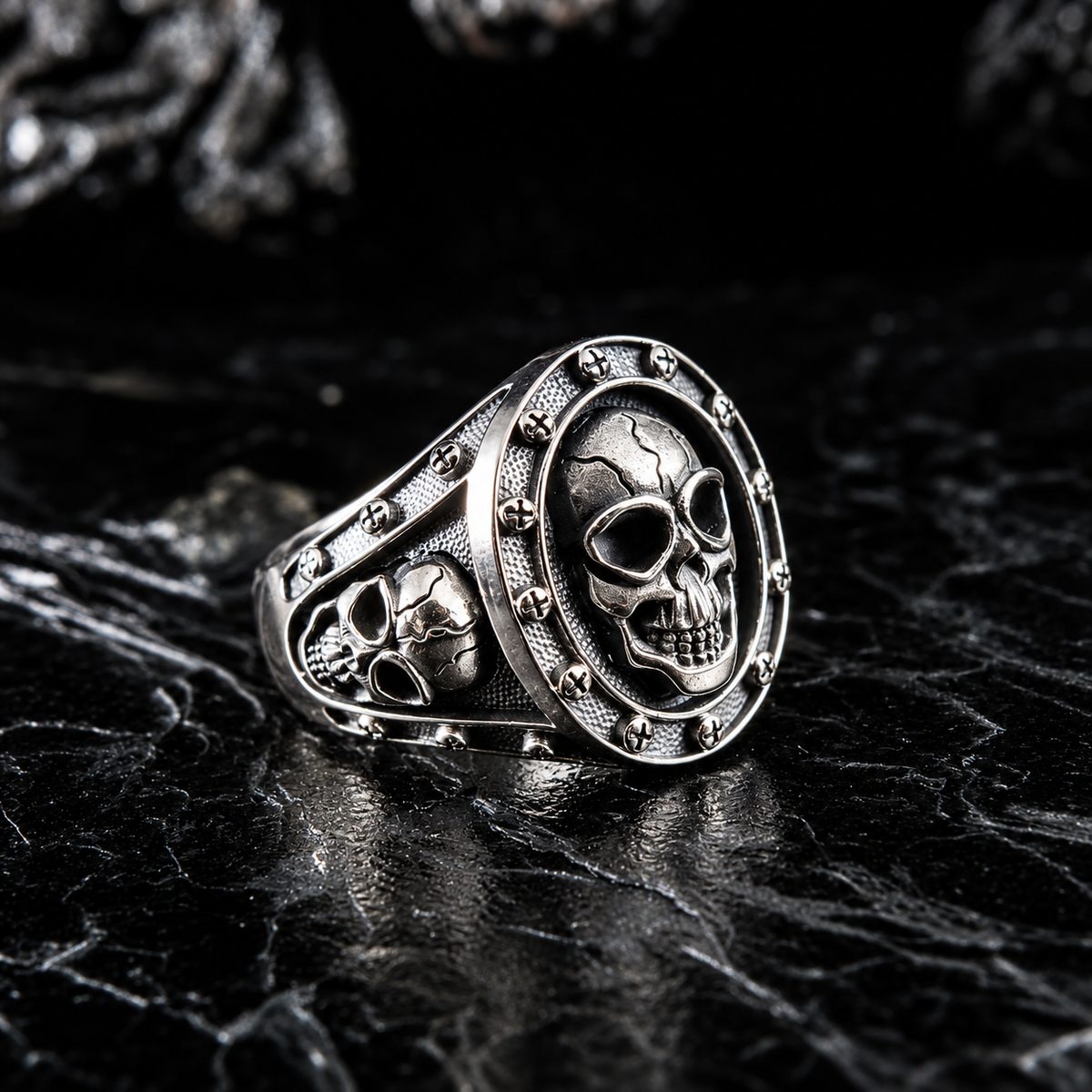 SIEGELRING TOTENKOPF SILBER
