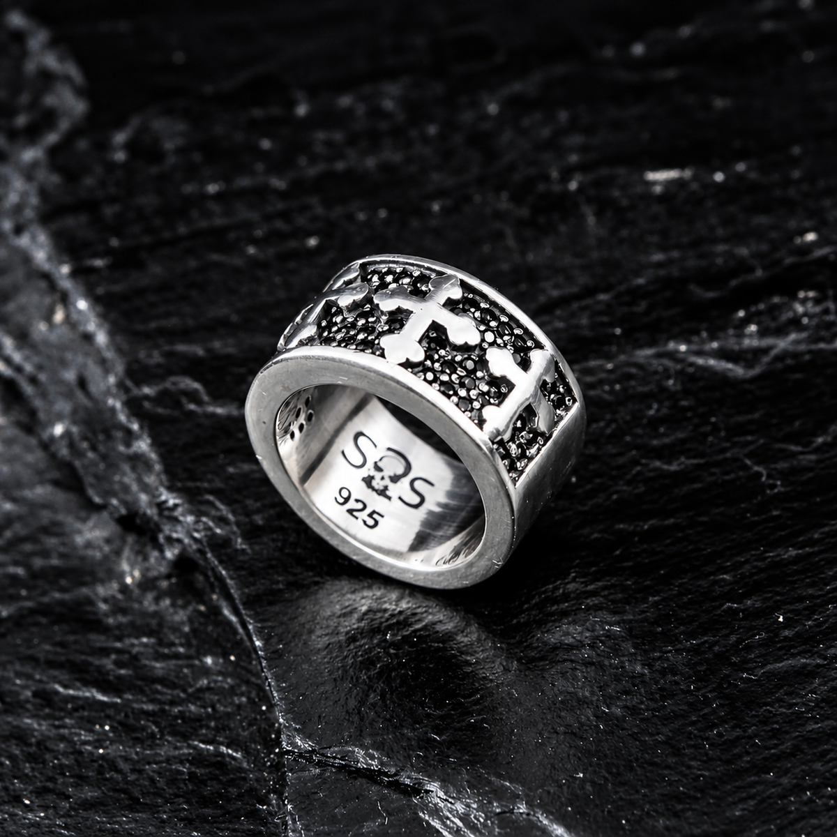 RING KREUZ ZIRKONIA PAVÉ