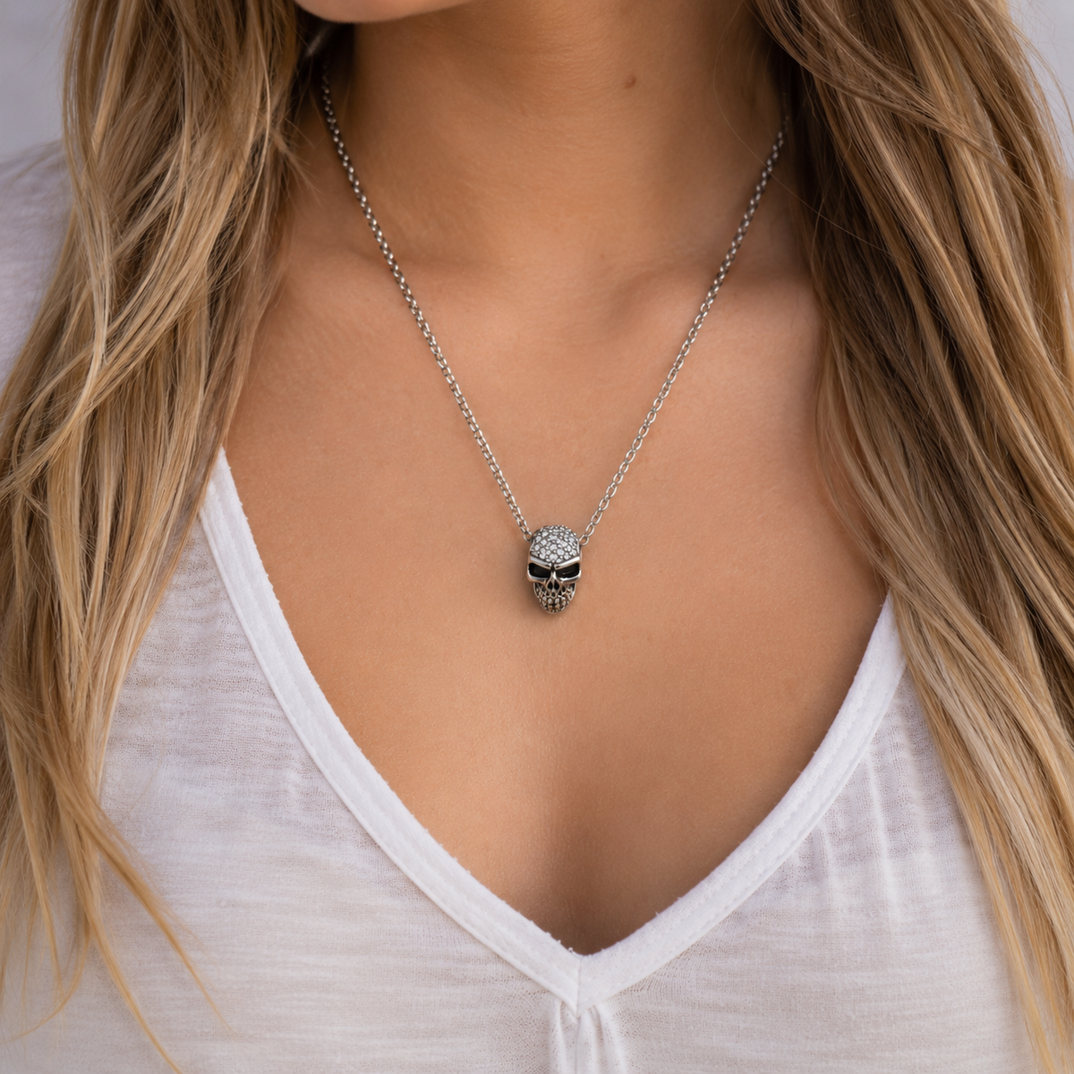 ANHÄNGER TOTENKOPF ZIRKONIA PAVÉ