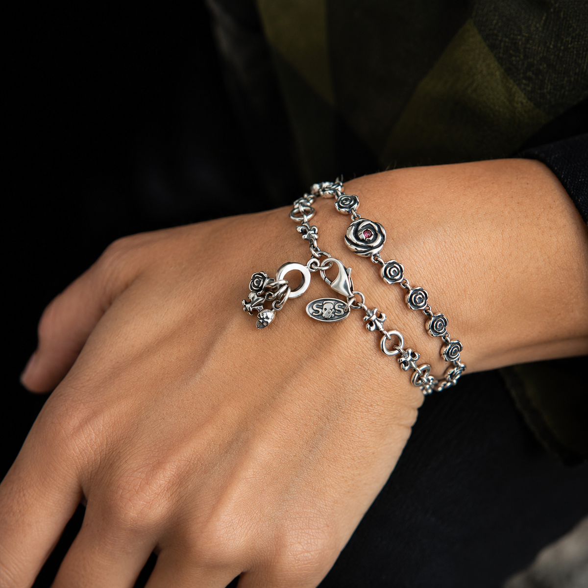 Silberarmband Rose