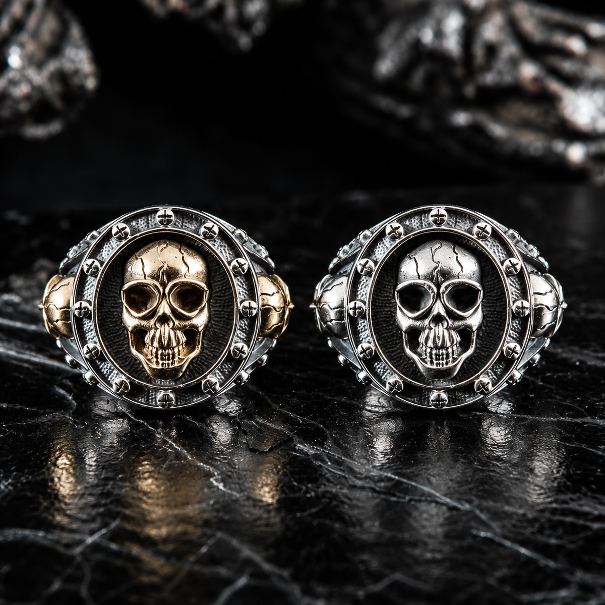 SIEGELRING TOTENKOPF SILBER