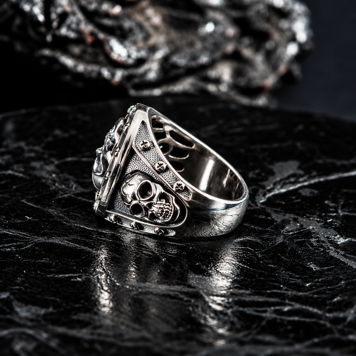 SIEGELRING TOTENKOPF SILBER
