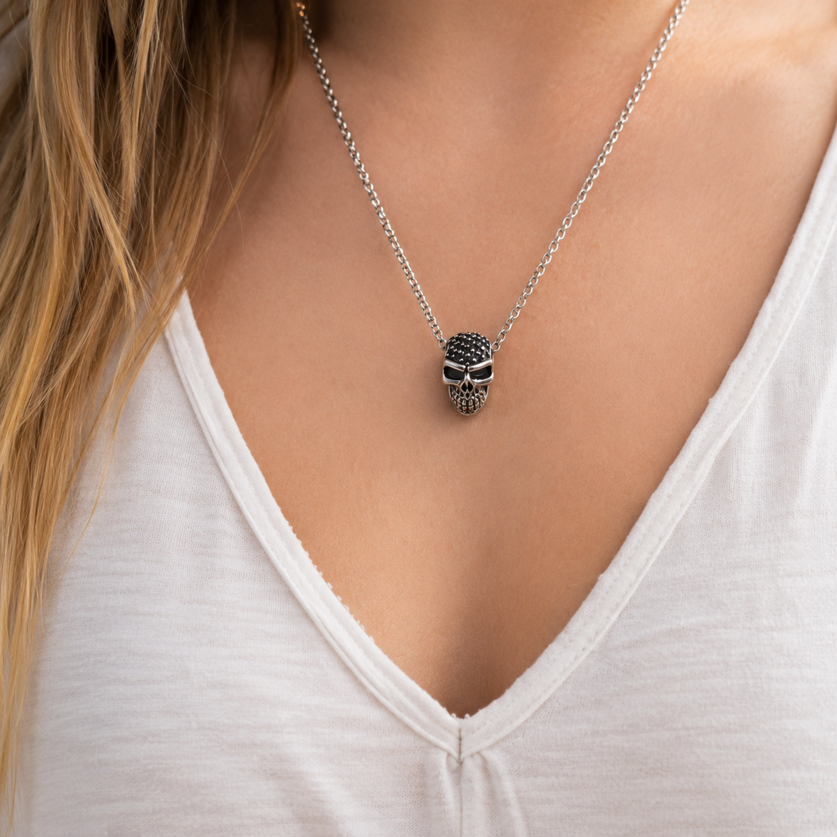 ANHÄNGER TOTENKOPF ZIRKONIA PAVÉ