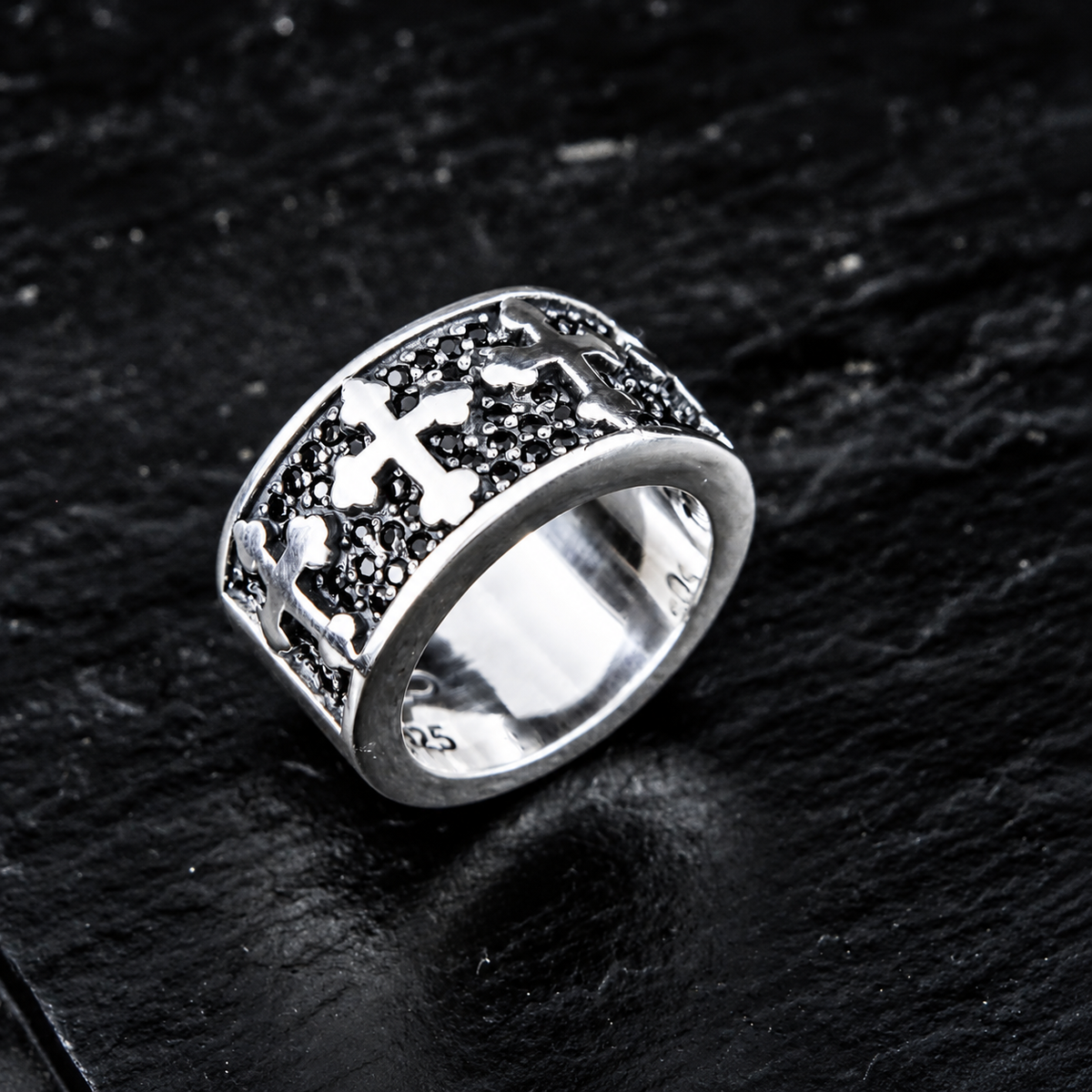 RING KREUZ ZIRKONIA PAVÉ