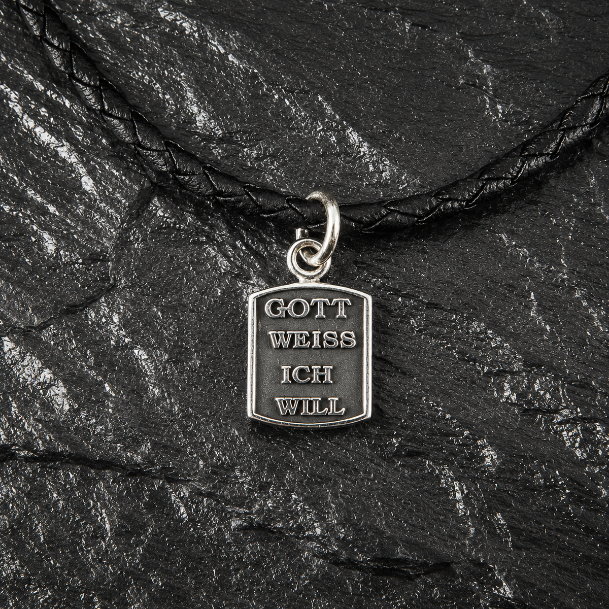 ANHÄNGER DOG TAG GOTT WEISS KLEIN