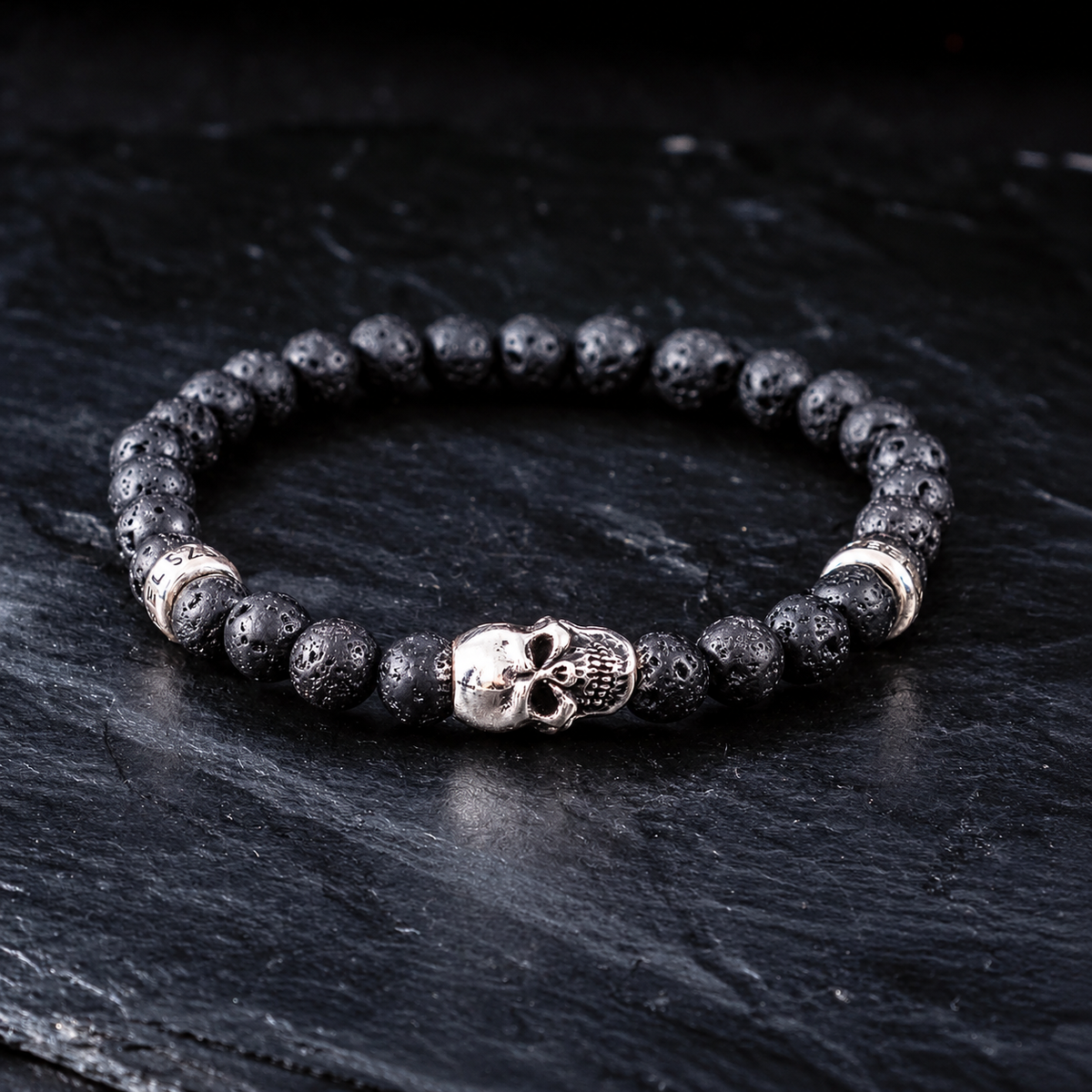 Bracciale teschio lavico