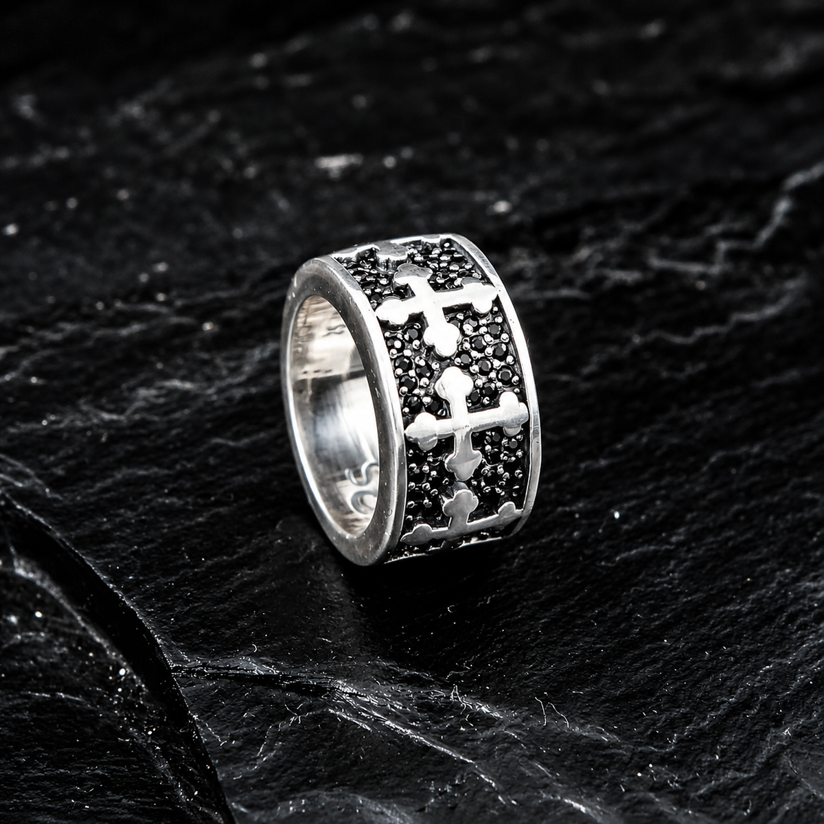 RING KREUZ ZIRKONIA PAVÉ