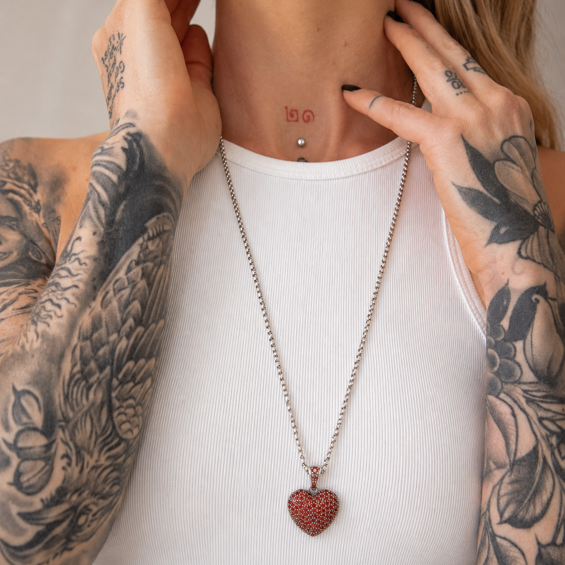 ANHÄNGER HERZ MIT ZIRKONIA PAVÉ